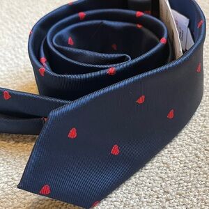 NWT Crewcuts 42” Tie- Navy with Red Hearts